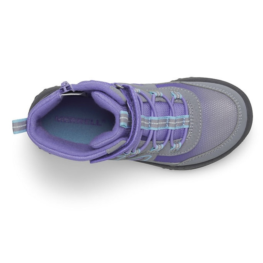 Merrell Big Kid's Polar Trekker Snow Boot 🥾in Gray/Purple/Turquoise BRAND NEW - Picture 2 of 9